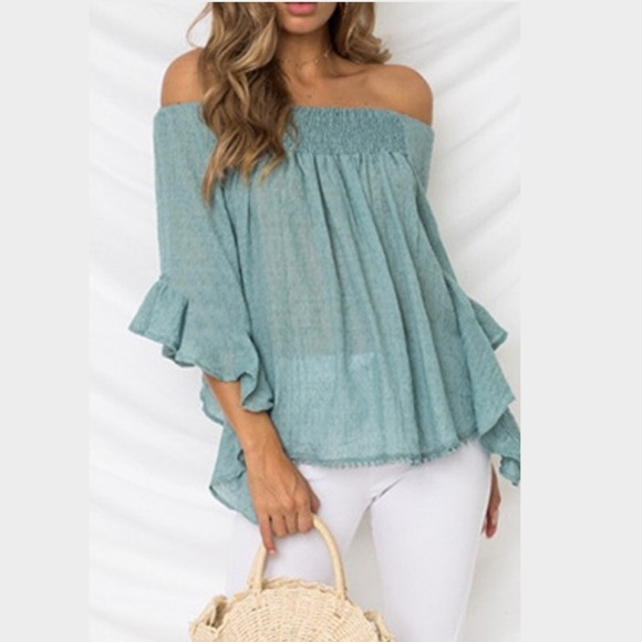 Ruffled Off-Shoulder Top - Picture 5 of 5